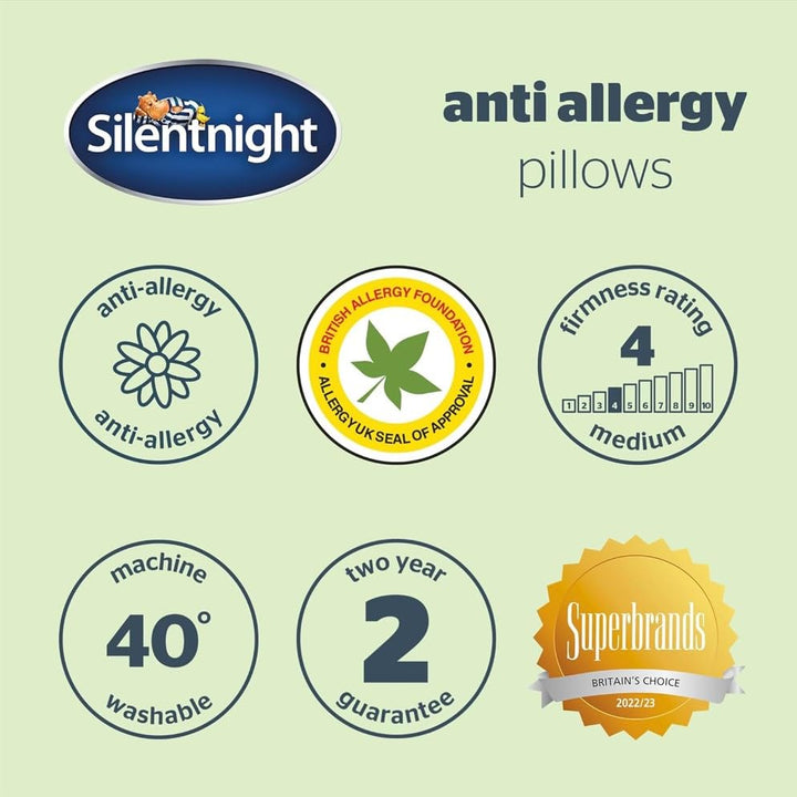 Silentnight - Anti-Allergy Microfibre Pillow Pack of 2 (Twin)