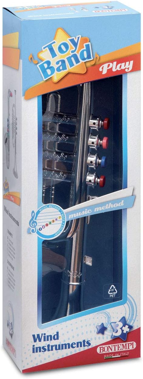 Bontempi 32 3831 4-Note Silver Trumpet - Musical Toy for Kids 3 Years & Up