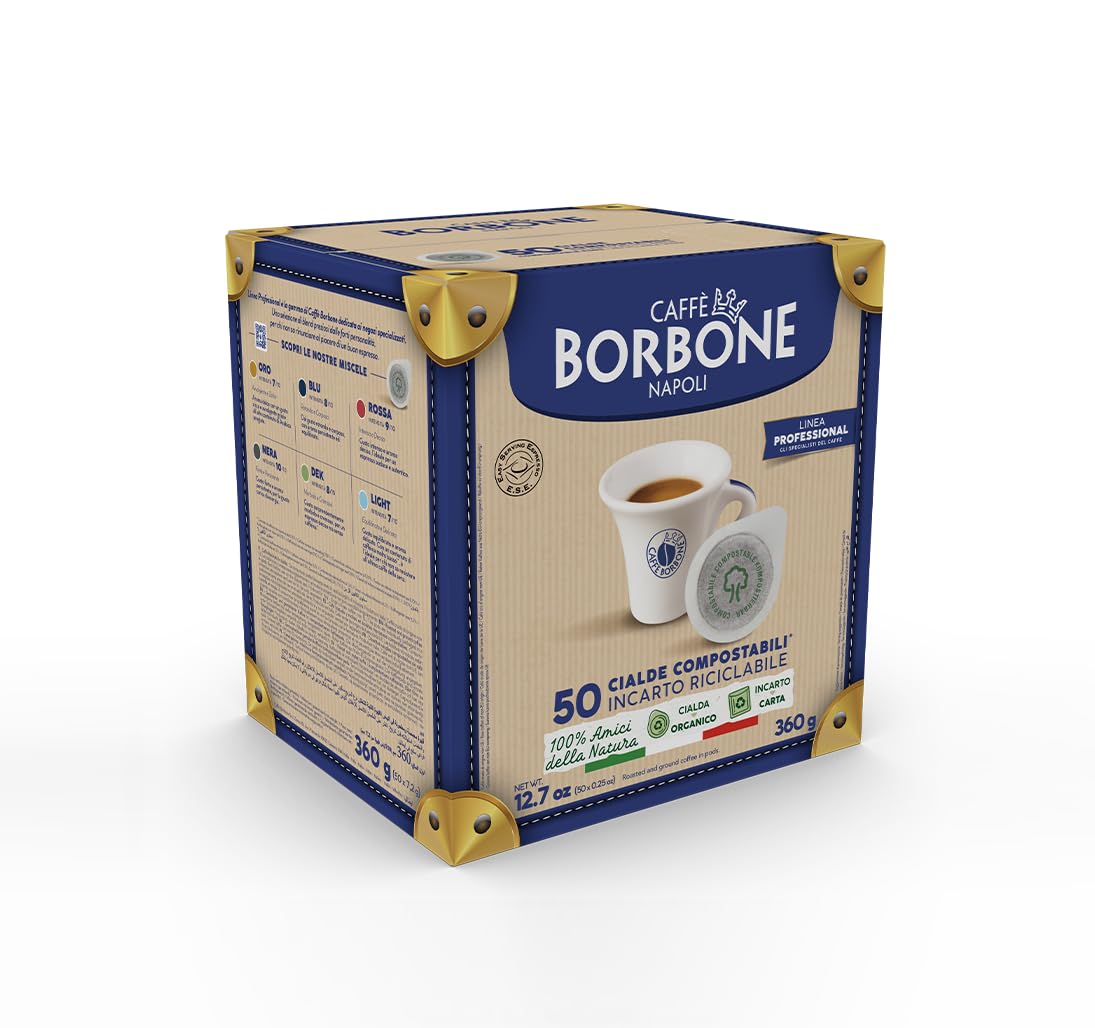 CAFFÈ BORBONE Red Blend Compostable ESE Coffee Pods - 50 Count | Intensity 9.5 3