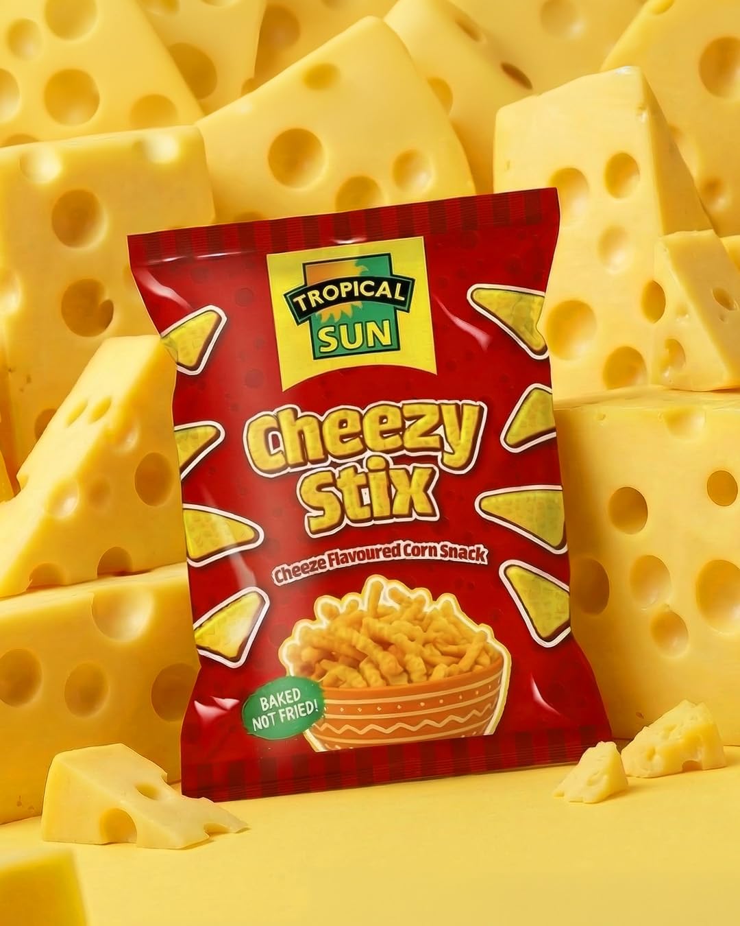 Tropical Sun Cheezy Stix - Savory Cheese Flavor Snack | Gluten-Free | 45g Single Bag