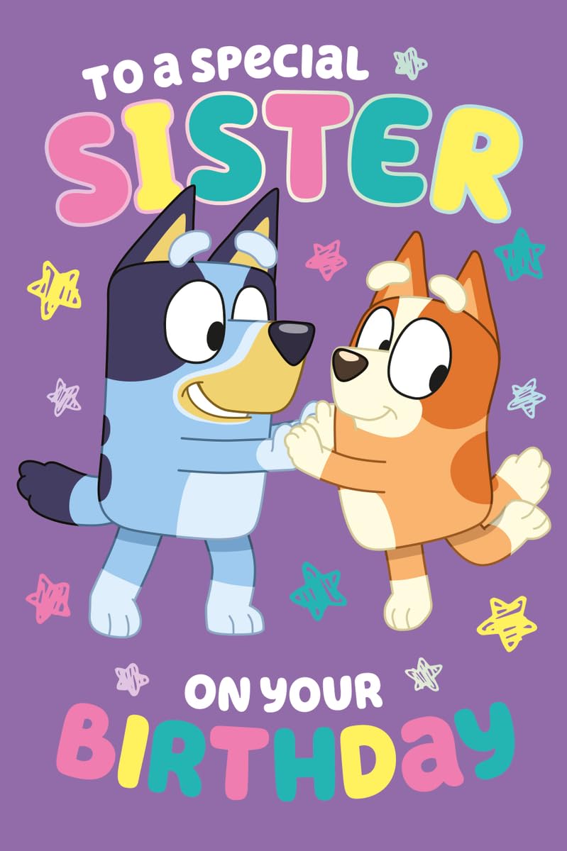 Danilo Promotions LTD Bluey Birthday Card for Sister | Standard Size | BL078
