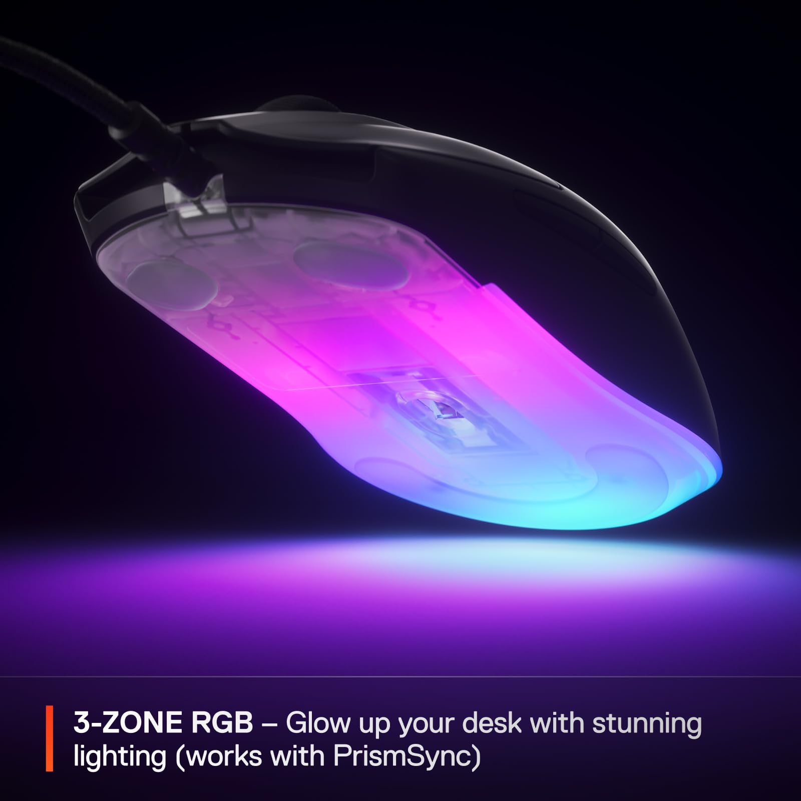 SteelSeries Rival 3 Gen 2 Gaming Mouse - 8500 DPI TrueMove Core Optical Sensor, 1.35ms Click Latency, 60M Clicks, RGB Lighting