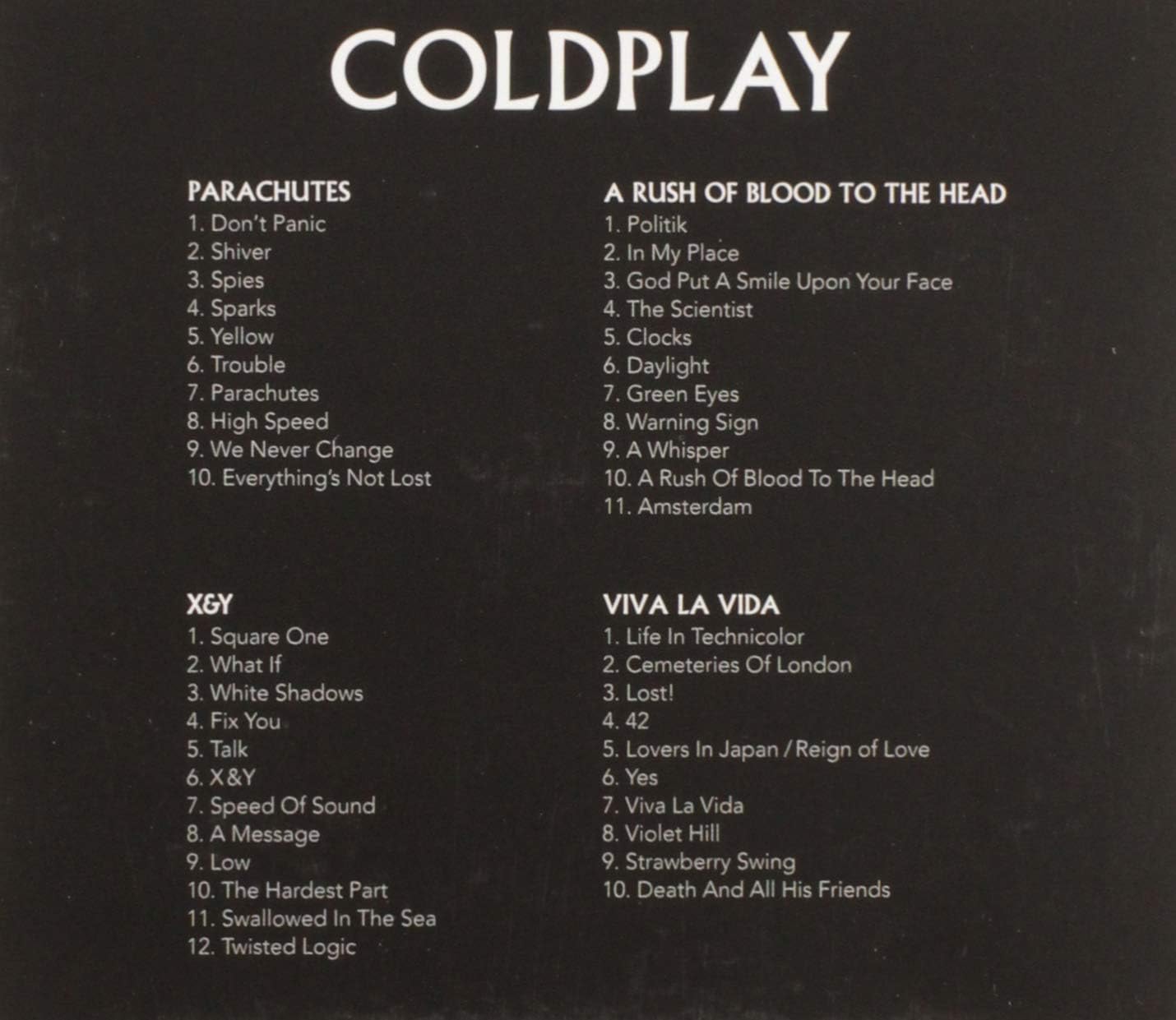 Coldplay – Sammlung der ersten vier Alben (Parachutes, A Rush of Blood To The Head, X&amp;Y, Viva la Vida) Audio-CD 4
