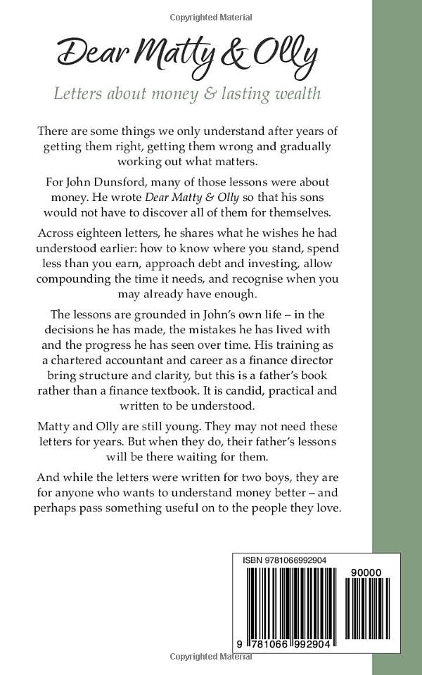 Dear Matty & Olly: Letters about Money & Lasting Wealth - Paperback, 198 Pages