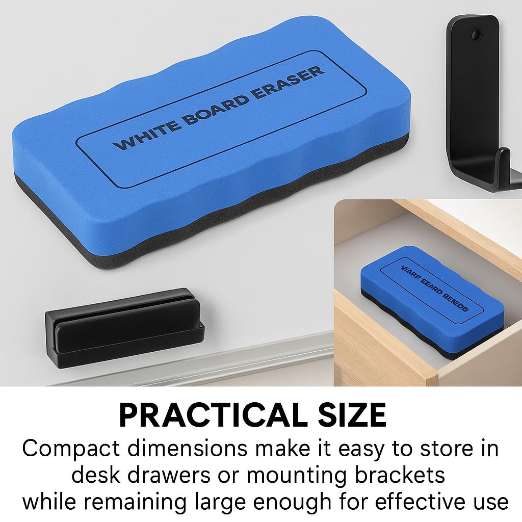 1ABOVE Whiteboard Dry Eraser - Durable Plastic, Blue | 100x55x1mm