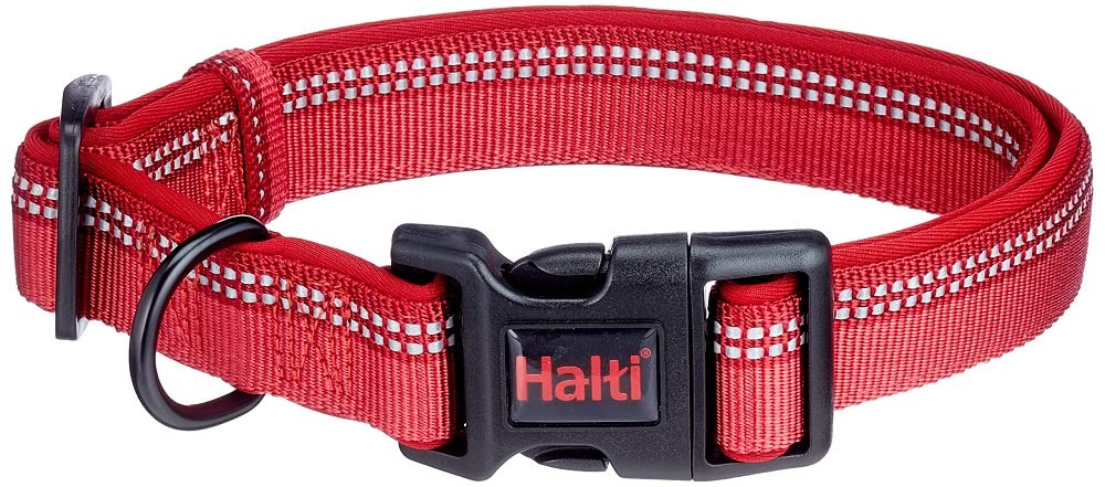 Halti Collar - Large Size, Red | Neoprene-Padded, Reflective Nylon 1