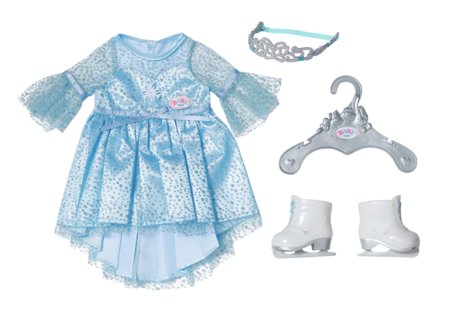 BABY born Princess on Ice 836095 - Princess Dress with Ice Skates & Tiara for Dolls 10