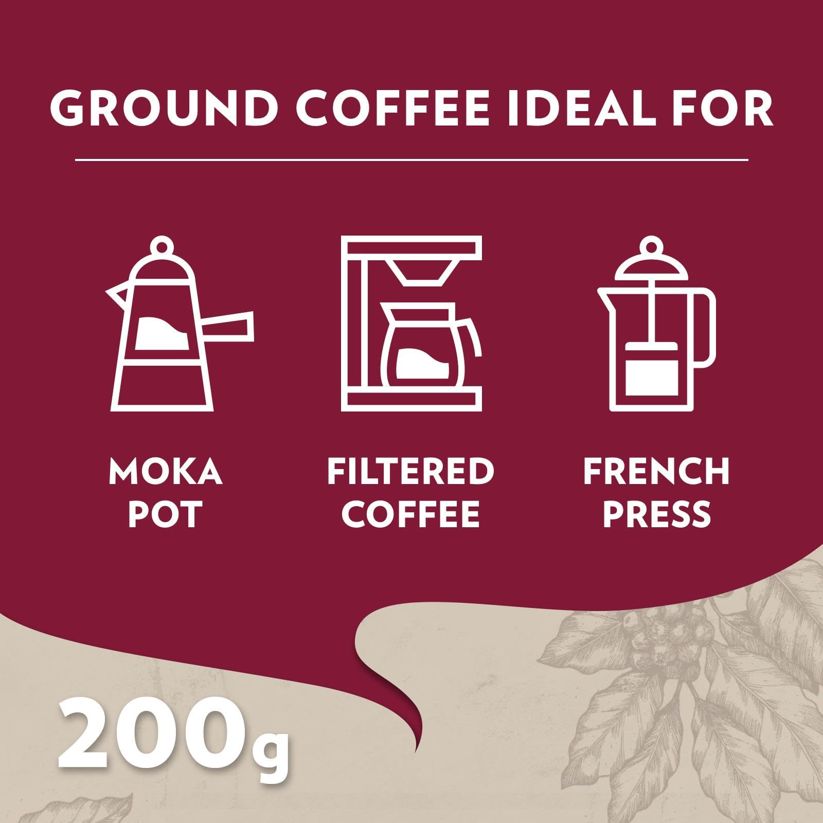 Lavazza Tales of Napoli Kaffee gemahlen – Intensität 9/10, Aromatische Noten von Karamell und geröstetem Getreide, 200 g