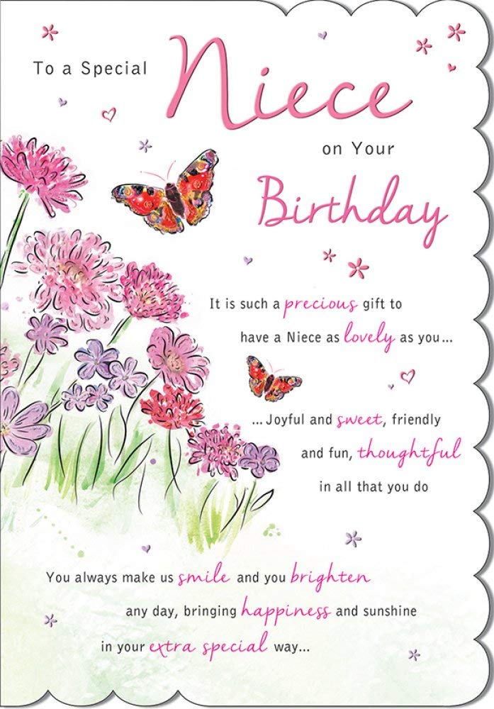 Piccadilly Greetings Niece Birthday Card | 9 x 6 Inches | Made in the UK