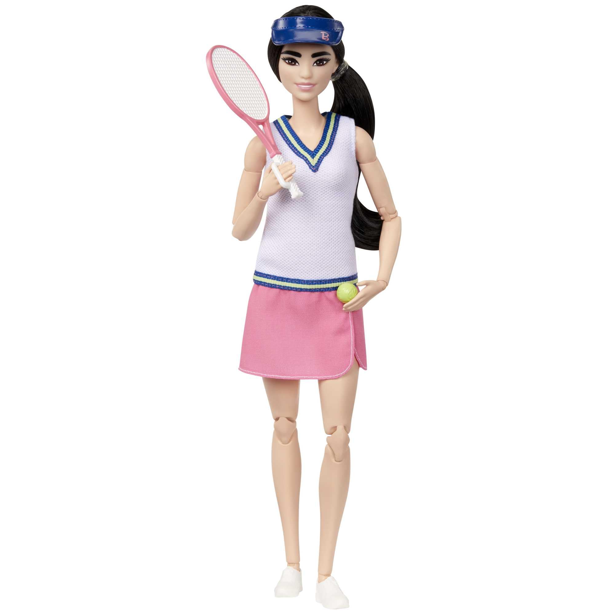 Barbie Career Tennis Player Doll with Racket & Ball - 22-Joint Articulated Playset for Kids