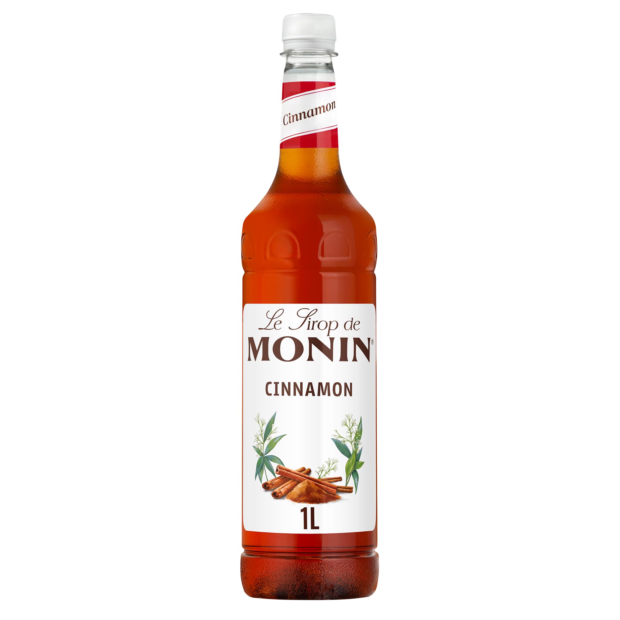 Monin Premium Cinnamon Syrup - 1L PET Bottle | Vegan, Natural Flavours | For Coffee & Cocktails