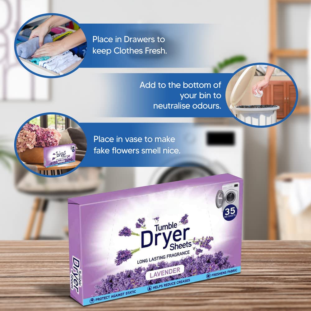 KARRMA - Lavender Tumble Dryer Sheets (105 Sheets, Pack of 3) 11