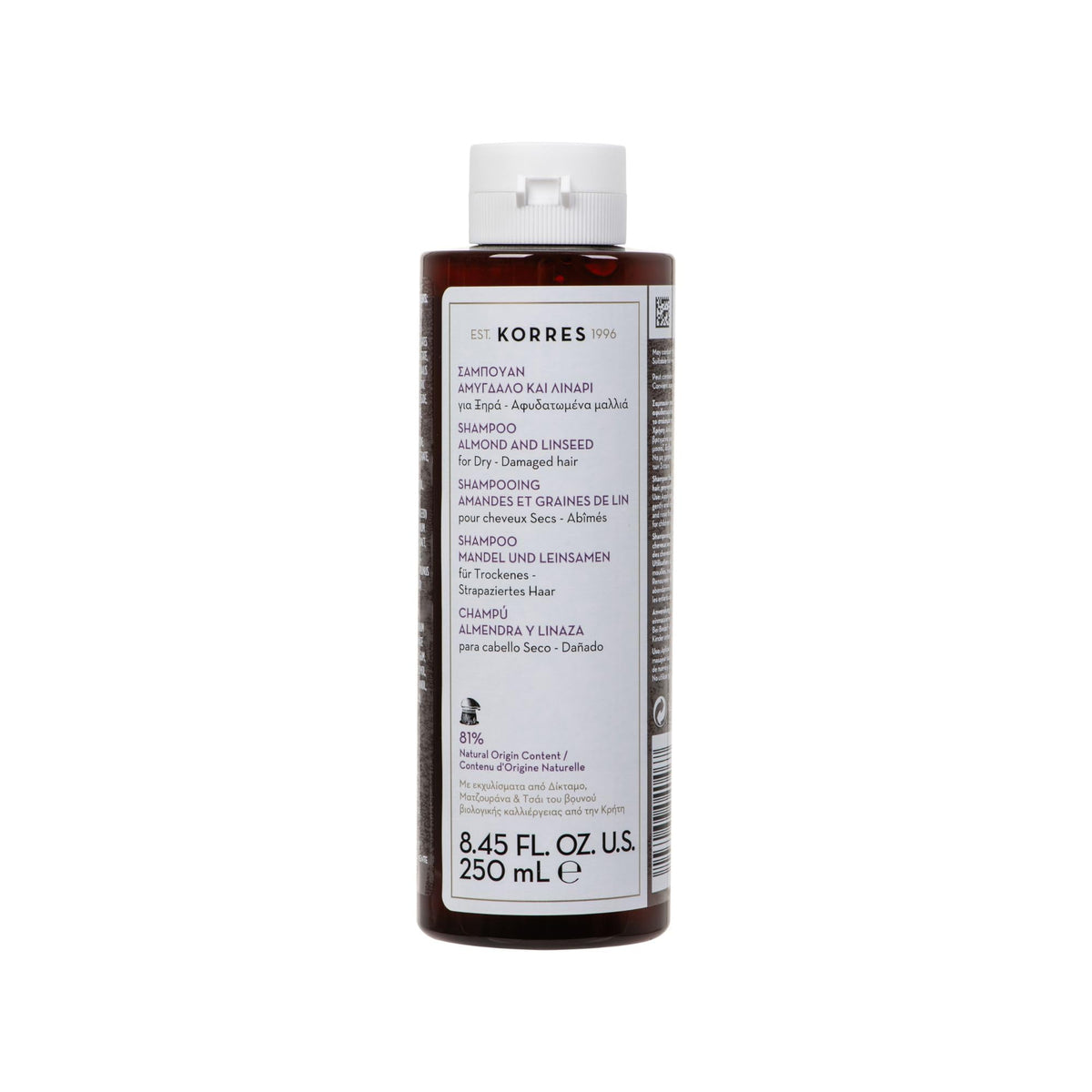 Korres Almond and Linseed Shampoo for Dry/Damaged Hair - 250 ml