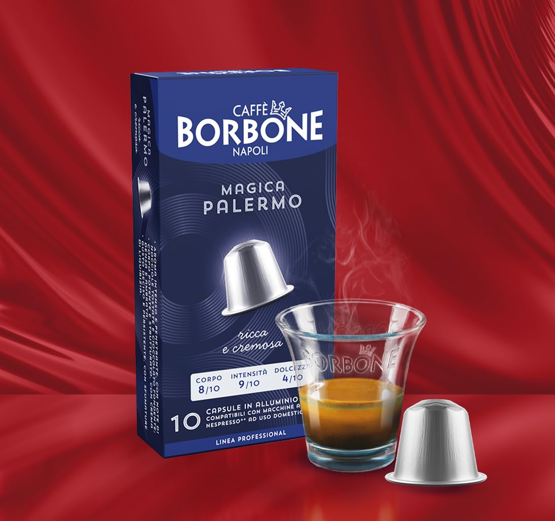 CAFFÈ BORBONE Magica Palermo Blend Coffee Capsules - 100 Aluminium Pods | Intensity 9