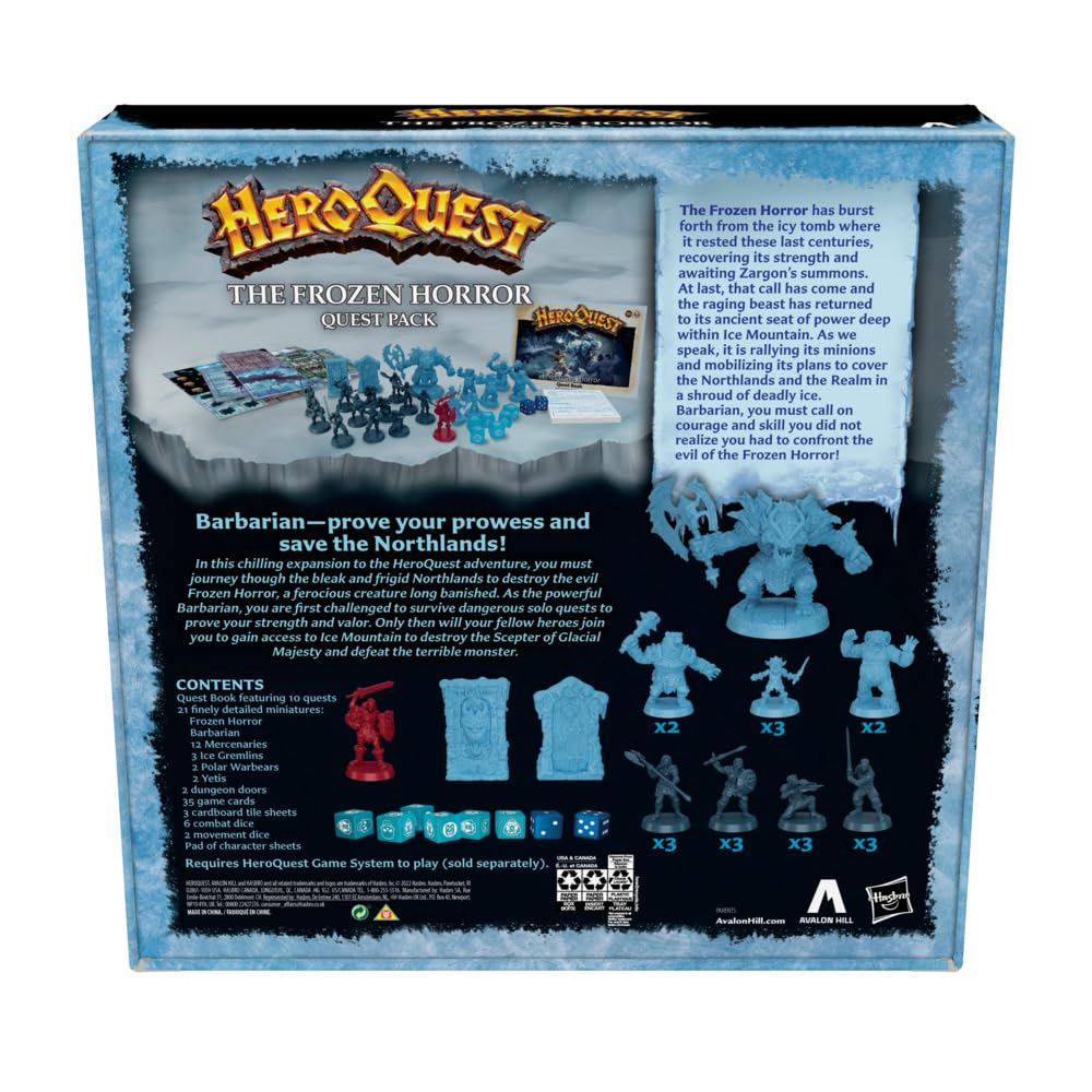 Avalon Hill HeroQuest The Frozen Horror Quest Pack for Ages 14 and Up, Requires Hero Quest Game System to Play, 64 x 267 x 267 Millimeters 3
