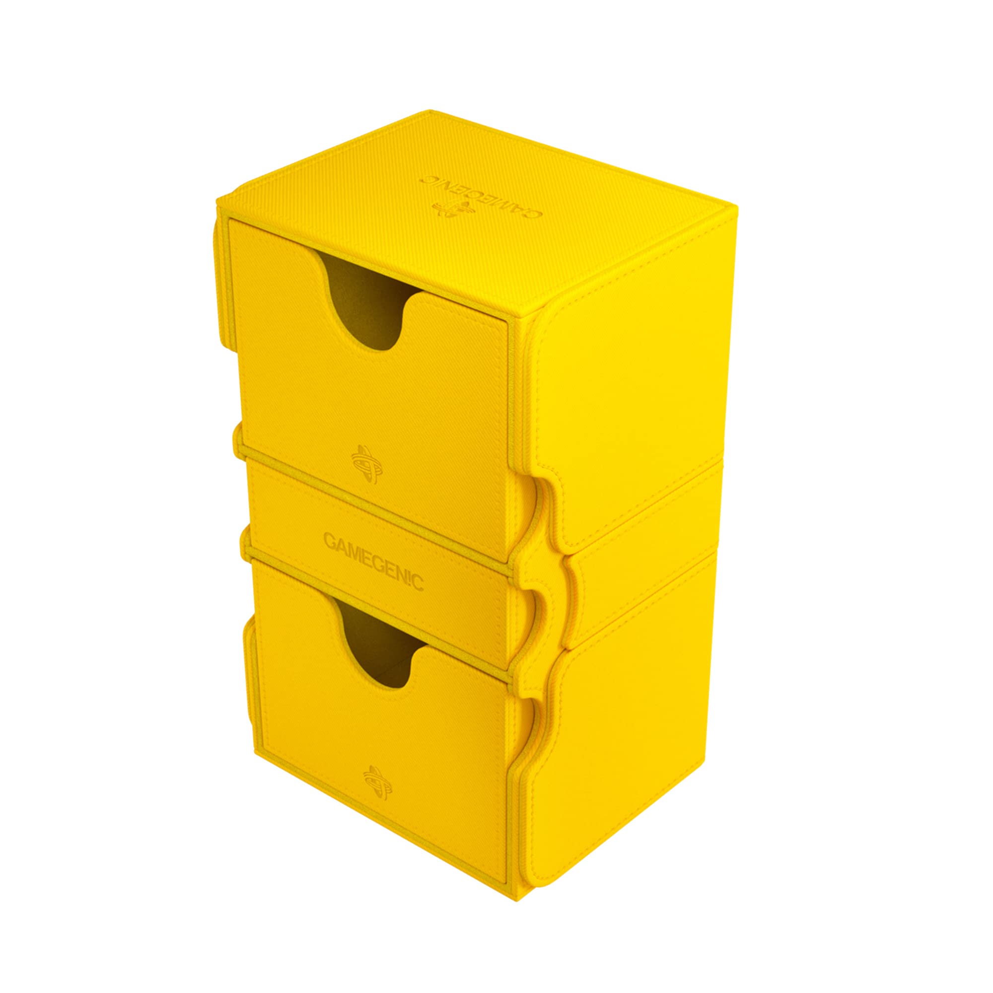 Gamegenic Stronghold 200+ XL Convertible Card Box - Yellow | XL Size | 3 Compartments 1