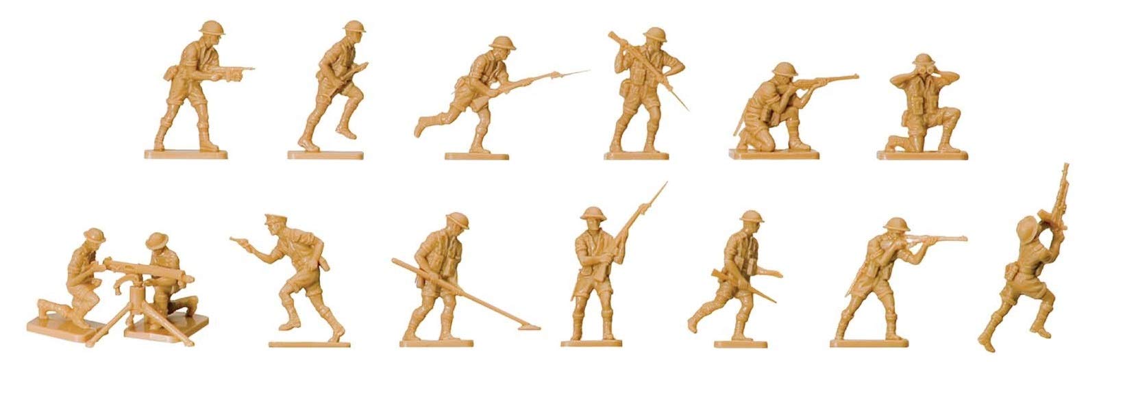 Airfix WWII British 8th Army Figures Set A00709V - 49 Unpainted 1:76 Scale Models