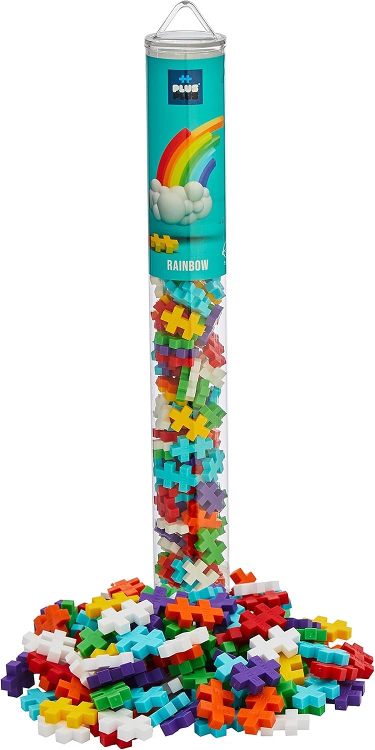 PLUS PLUS Building Blocks Set - Rainbow Color | 100 Pieces | Ages 5+ | STEM Toy 1