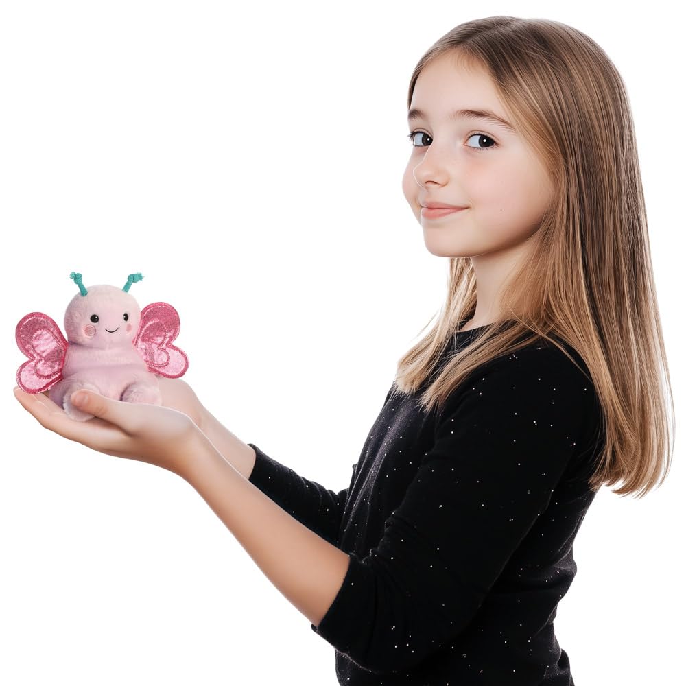 AURORA Palm Pals Petunia Butterfly Soft Toy | Pink | 13cm | Suitable from Birth 3