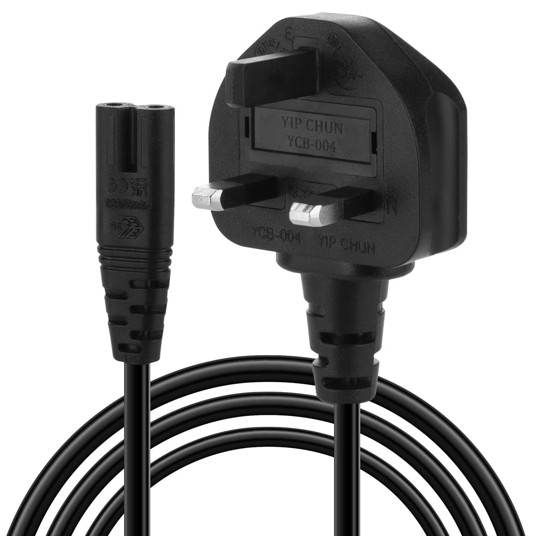 Venom Replacement Power Cable - 3 Metre Length | UK 3-Pin Plug | Xbox Series X/S & Xbox One