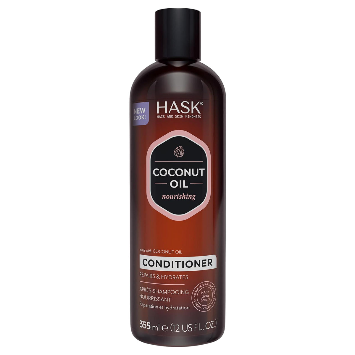 HASK Hydrate Coconut Oil Conditioner - Moisturizes & Detangles | 355ml