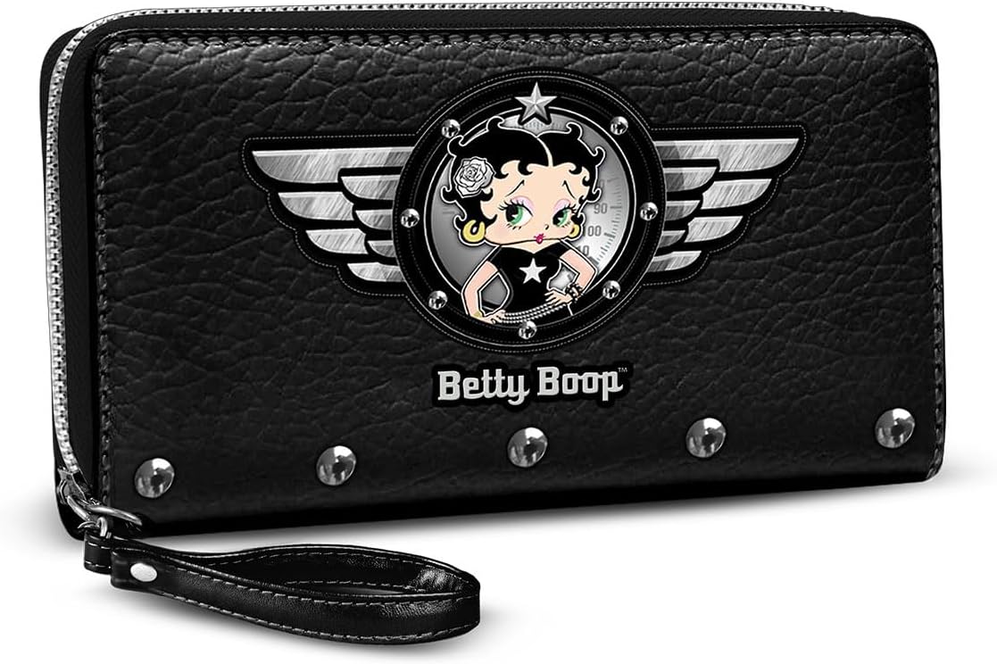 Betty Boop Motor Love Essential Geldbörse (Schwarz, 19 x 10 cm)