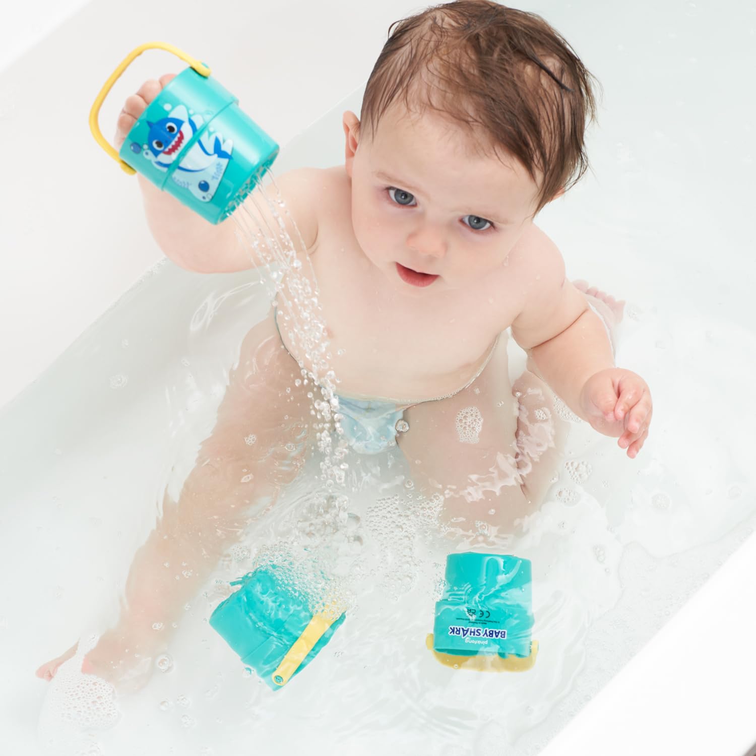 Baby Shark Bath Toys - 3 Pack Stackable Animal Print Cups | Ages 6M+ 5