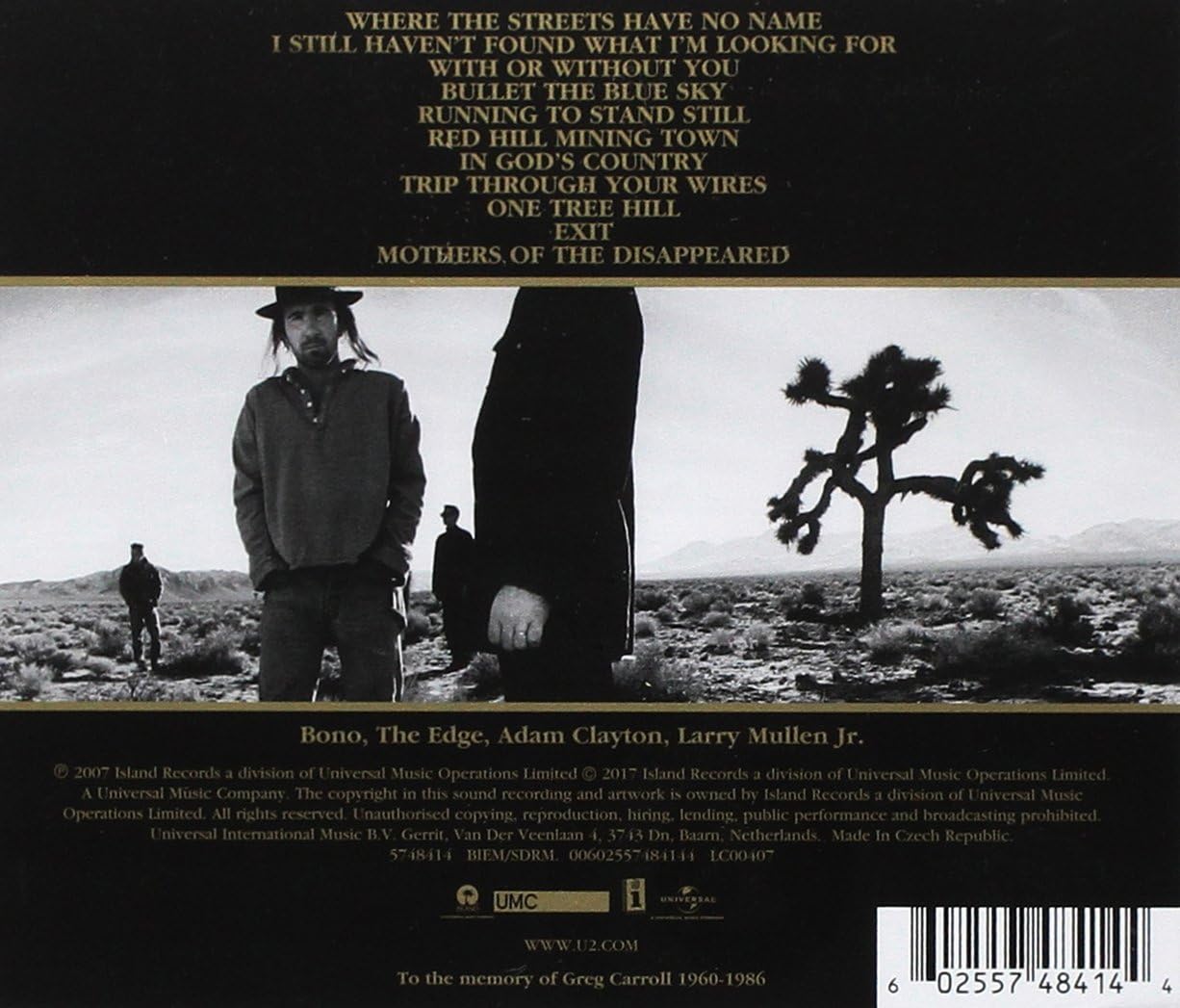 U2 - The Joshua Tree Audio CD 3