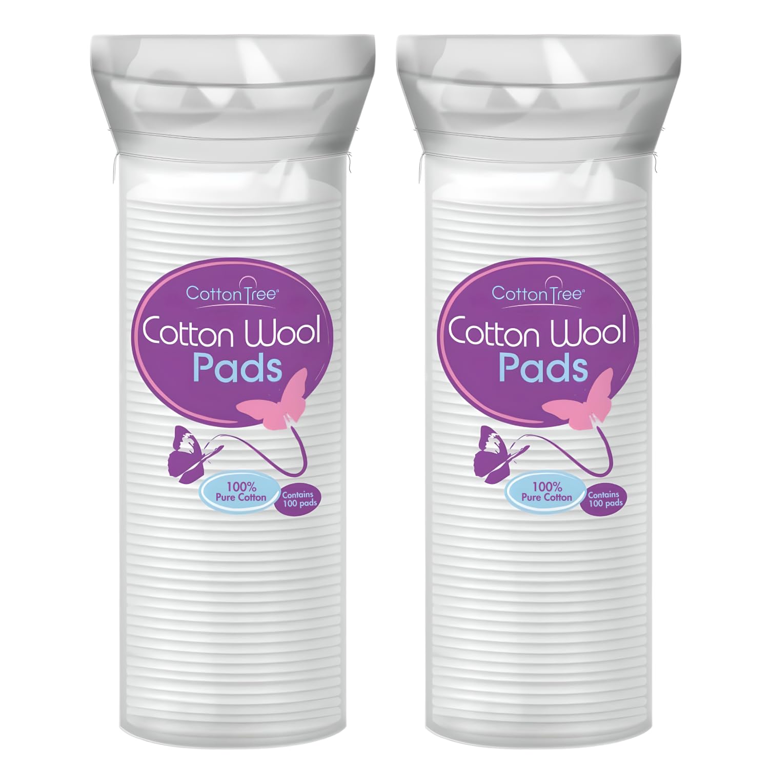 Cotton Tree Cotton Wool Pads – 2 x 80 Pads, Soft & Gentle 100% Pure Cotton for Skincare & Makeup Removal