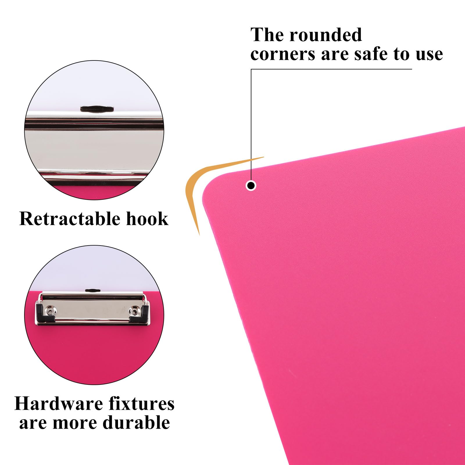ASelected 6 Pcs A4 Plastic Clipboard Set - Durable PP Material, Low Profile Clip | Holds 100 Sheets 3