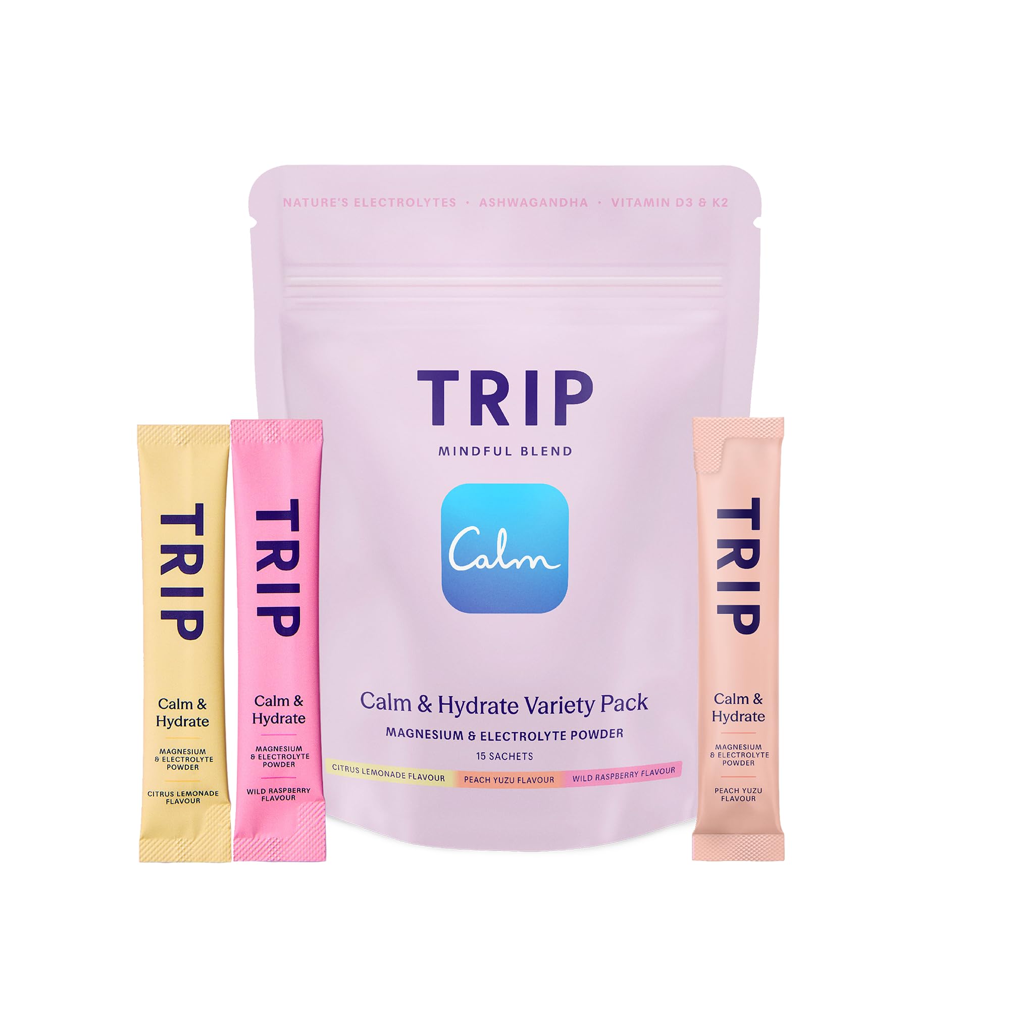 TRIP Calm & Hydrate Electrolyte + Magnesium Powder Variety Pack | 1270mg Electrolytes 1