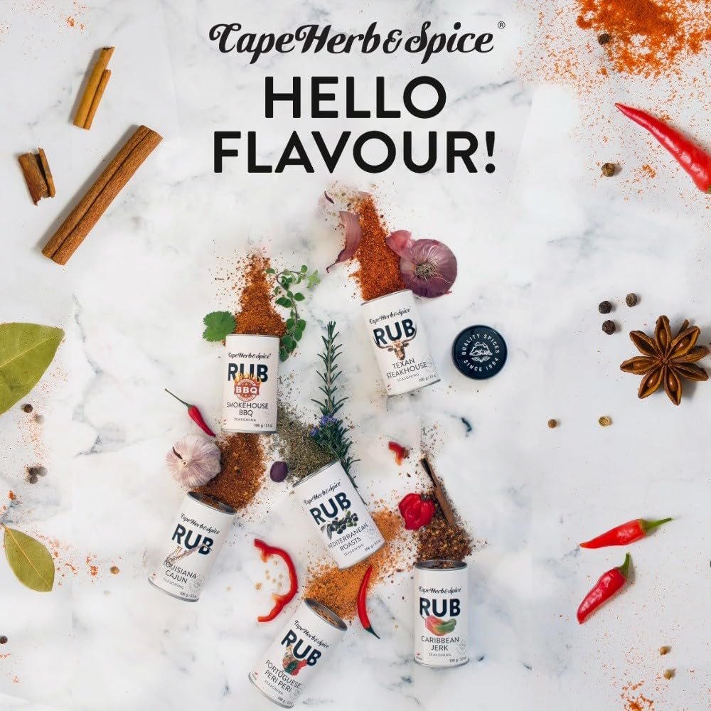 Cape Herb & Spice Texan Steakhouse Seasoning Rub - Mild Chilli | 100g Tin 8