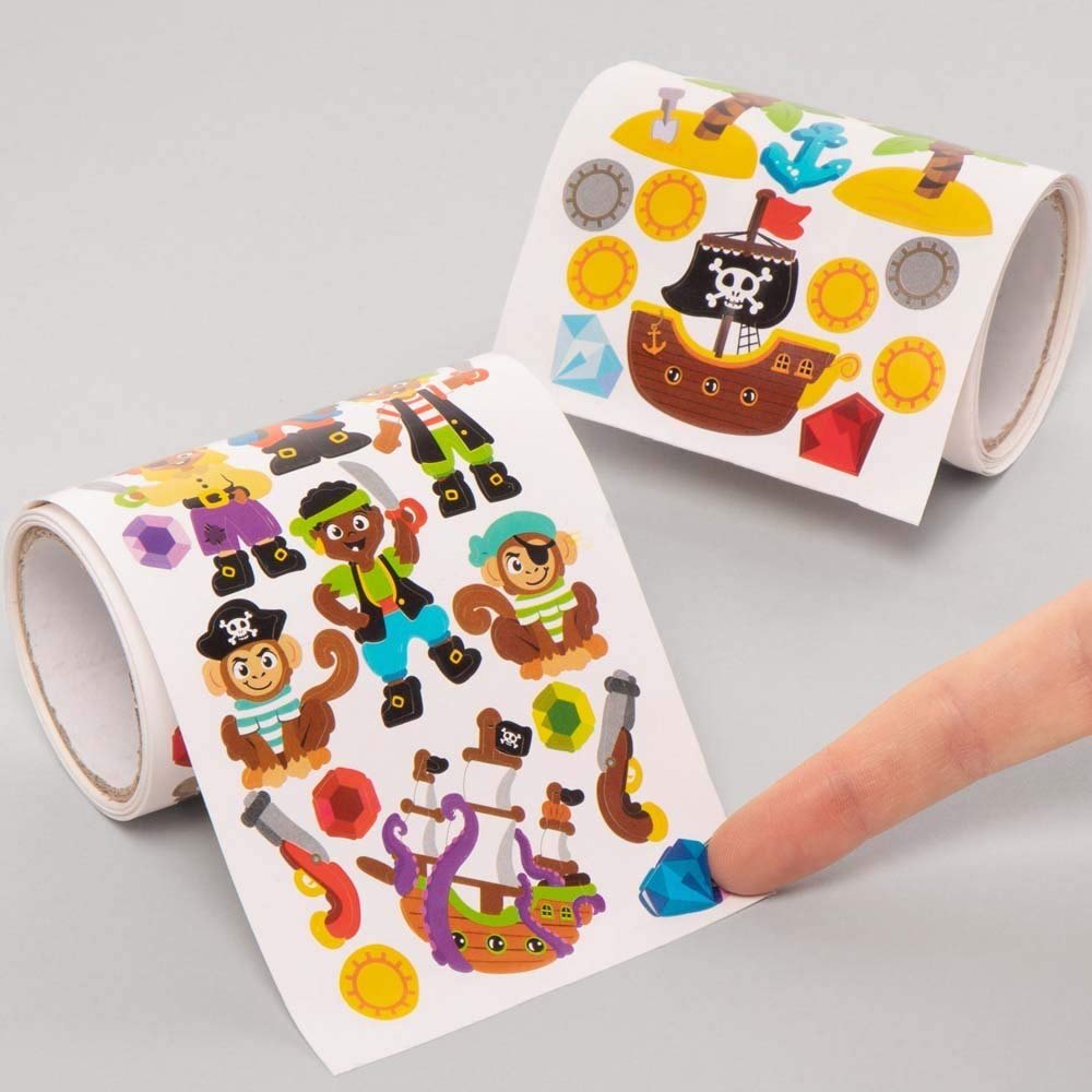 Baker Ross Pirate Stickers for Kids - Pack of 750 Multicolor Craft Stickers 1