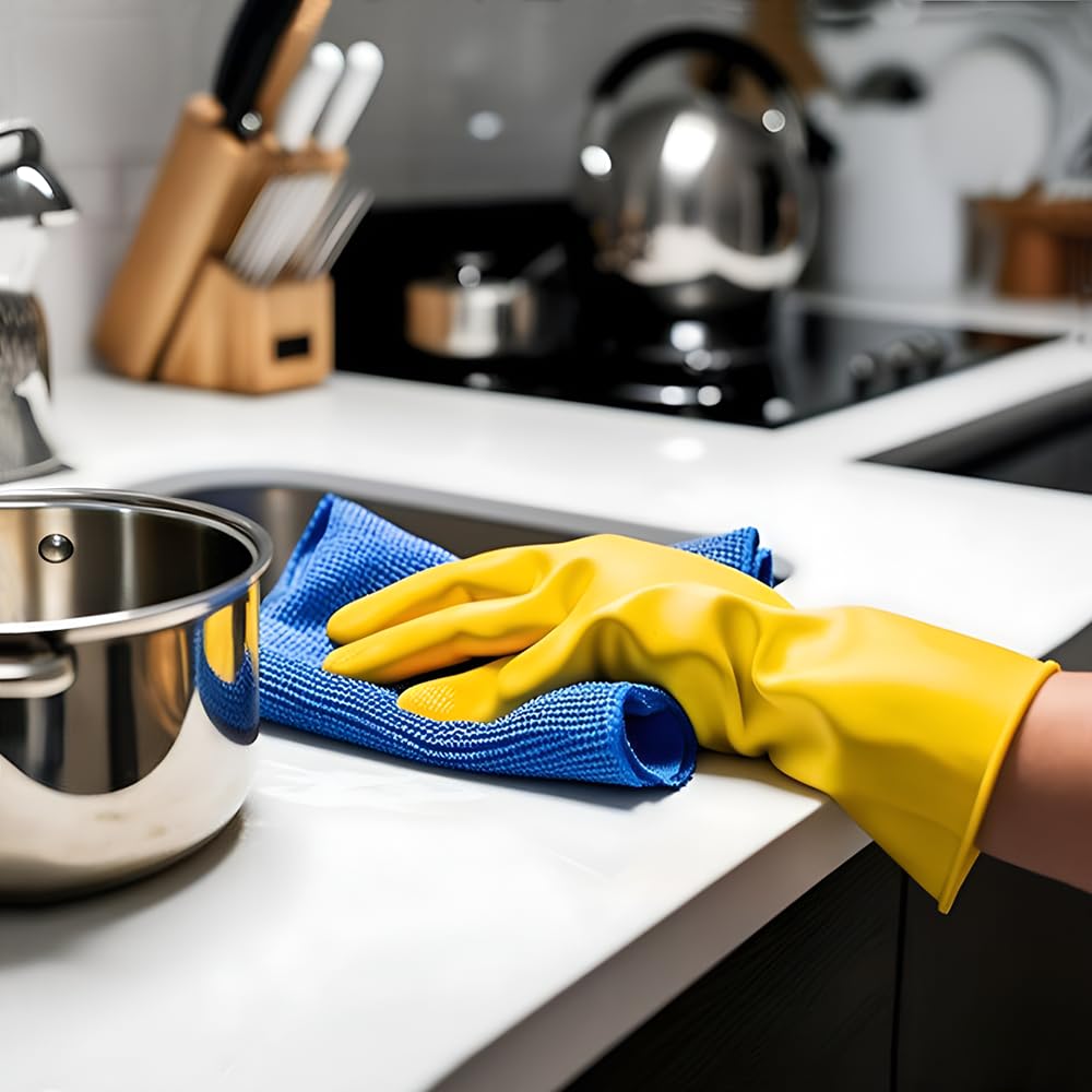 Marigold Extra Life Kitchen Gloves - Triple Layered Latex, Cotton Lined, Size S, Yellow 3