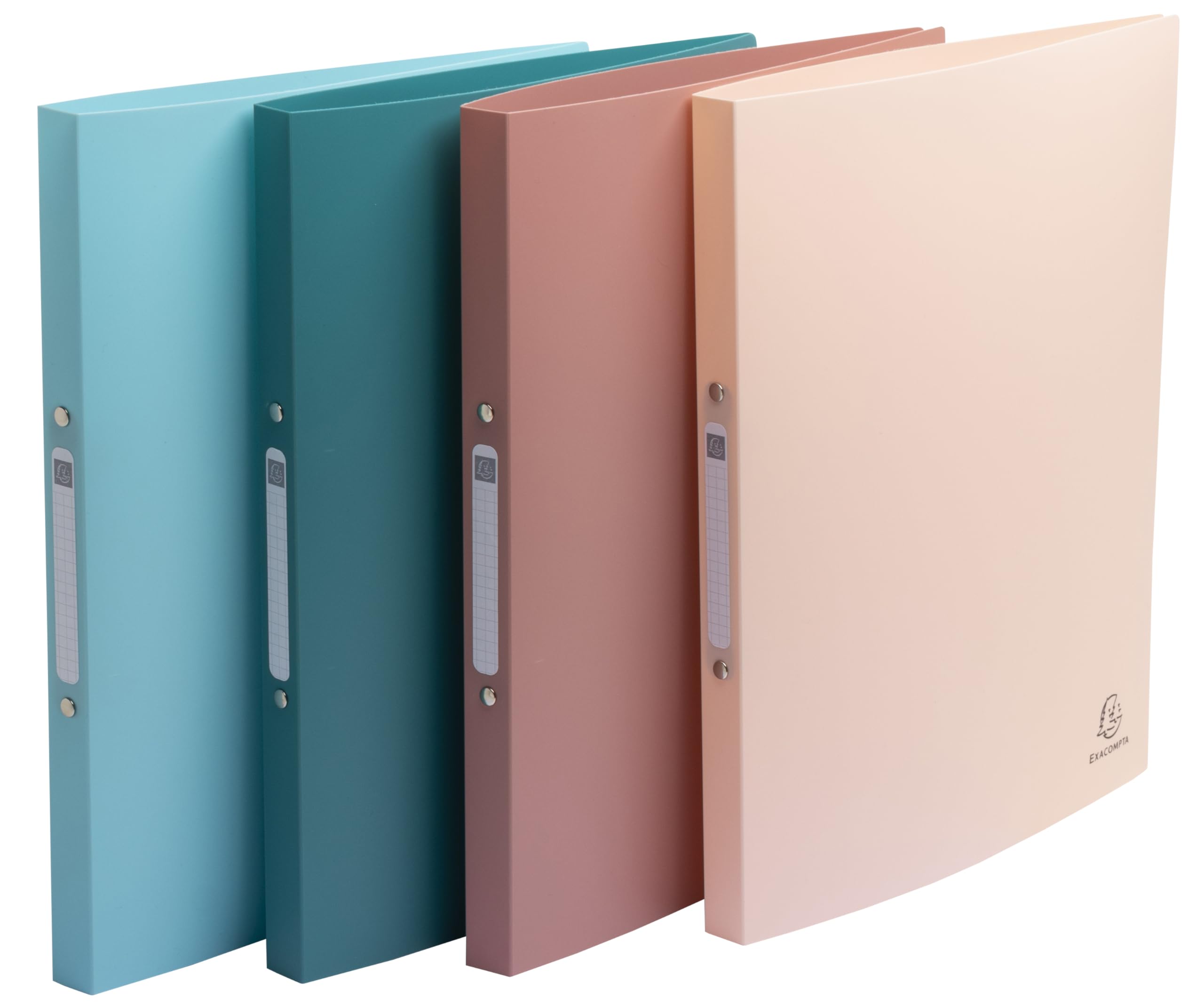 Exacompta Skandi Soft O-Ring Binders Ref 54270E - Pack of 4 | 15mm Rings | A4 | 140 Sheet Capacity