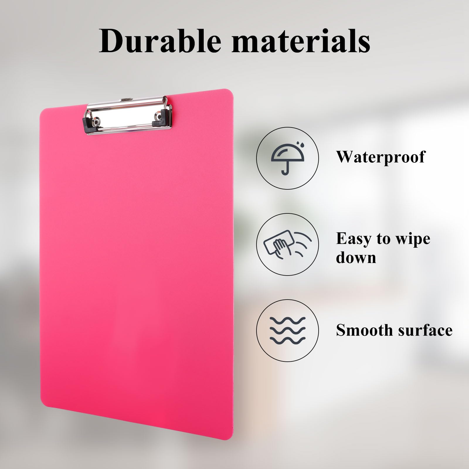 ASelected 6 Pcs A4 Plastic Clipboard Set - Durable PP Material, Low Profile Clip | Holds 100 Sheets 4