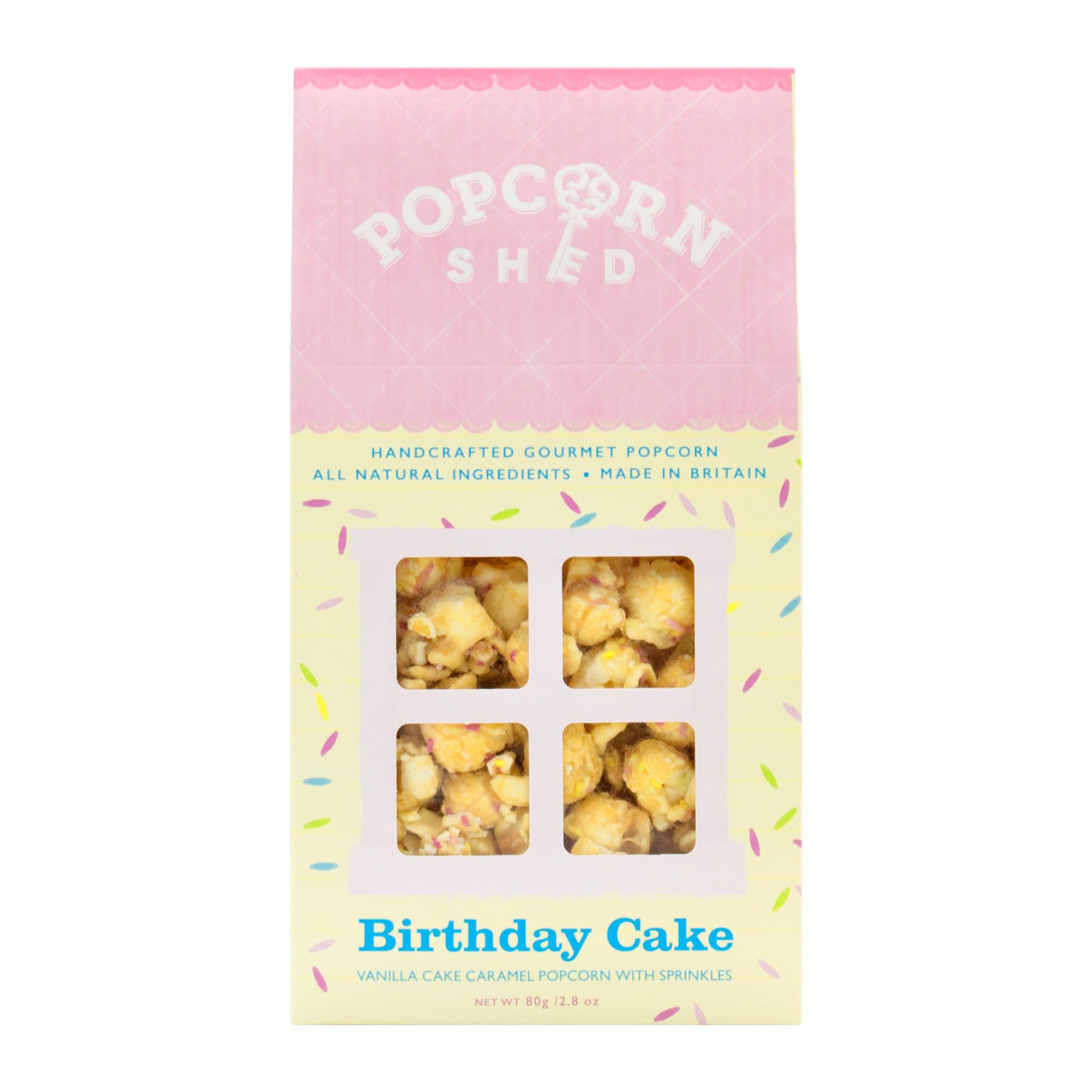 Popcorn Shed Birthday Cake Popcorn - 80g Gift Box | Vegetarian | Natural 1