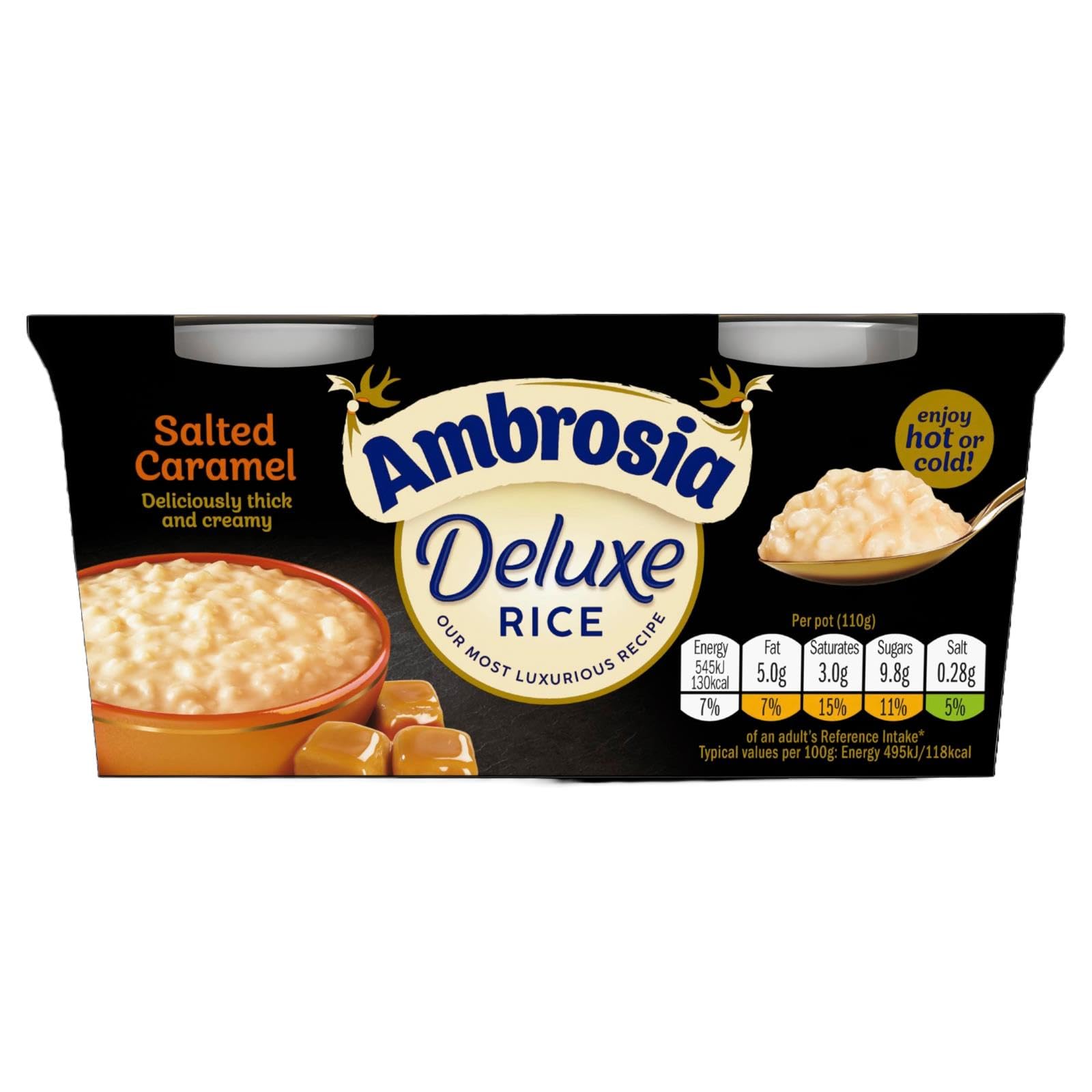 Ambrosia Deluxe Rice Pudding - Salted Caramel Flavour | Pack of 16 Pots (110g Each) 3
