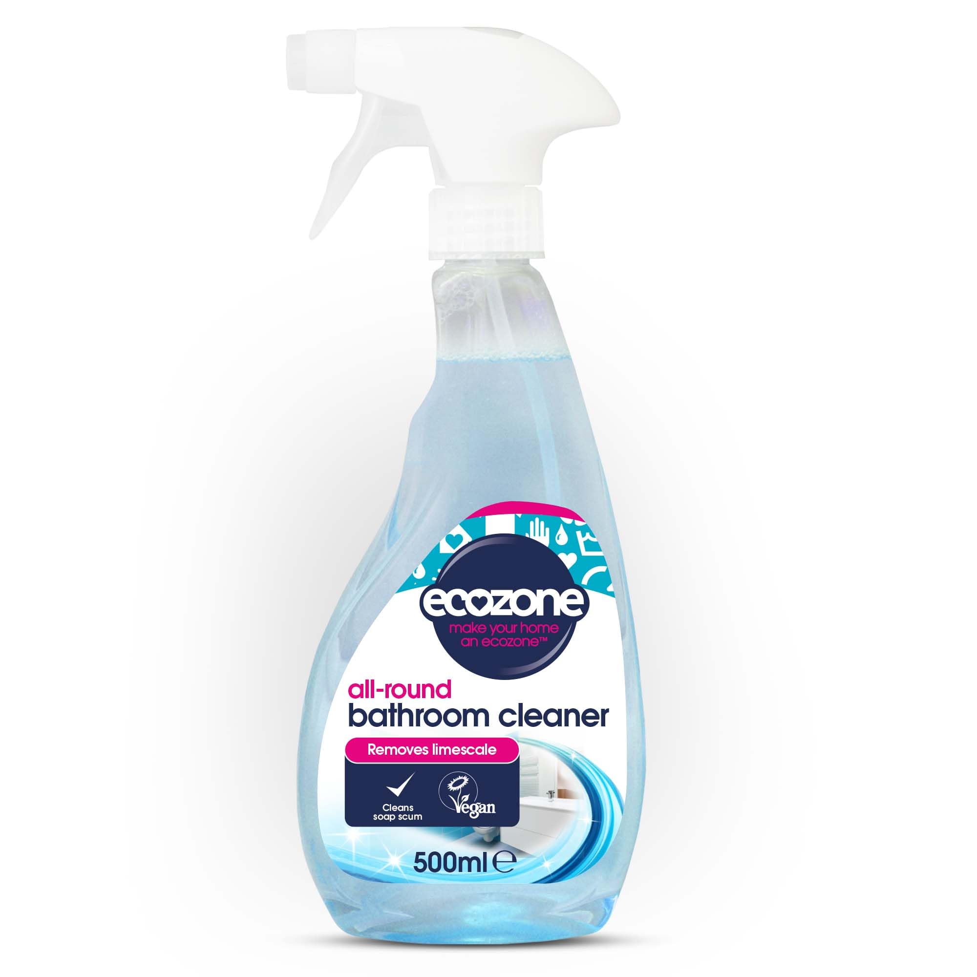 Ecozone All Round Bathroom Cleaner & Limescale Remover - Plant-Based, Vegan Friendly, Lemon Scent | 500ml 1