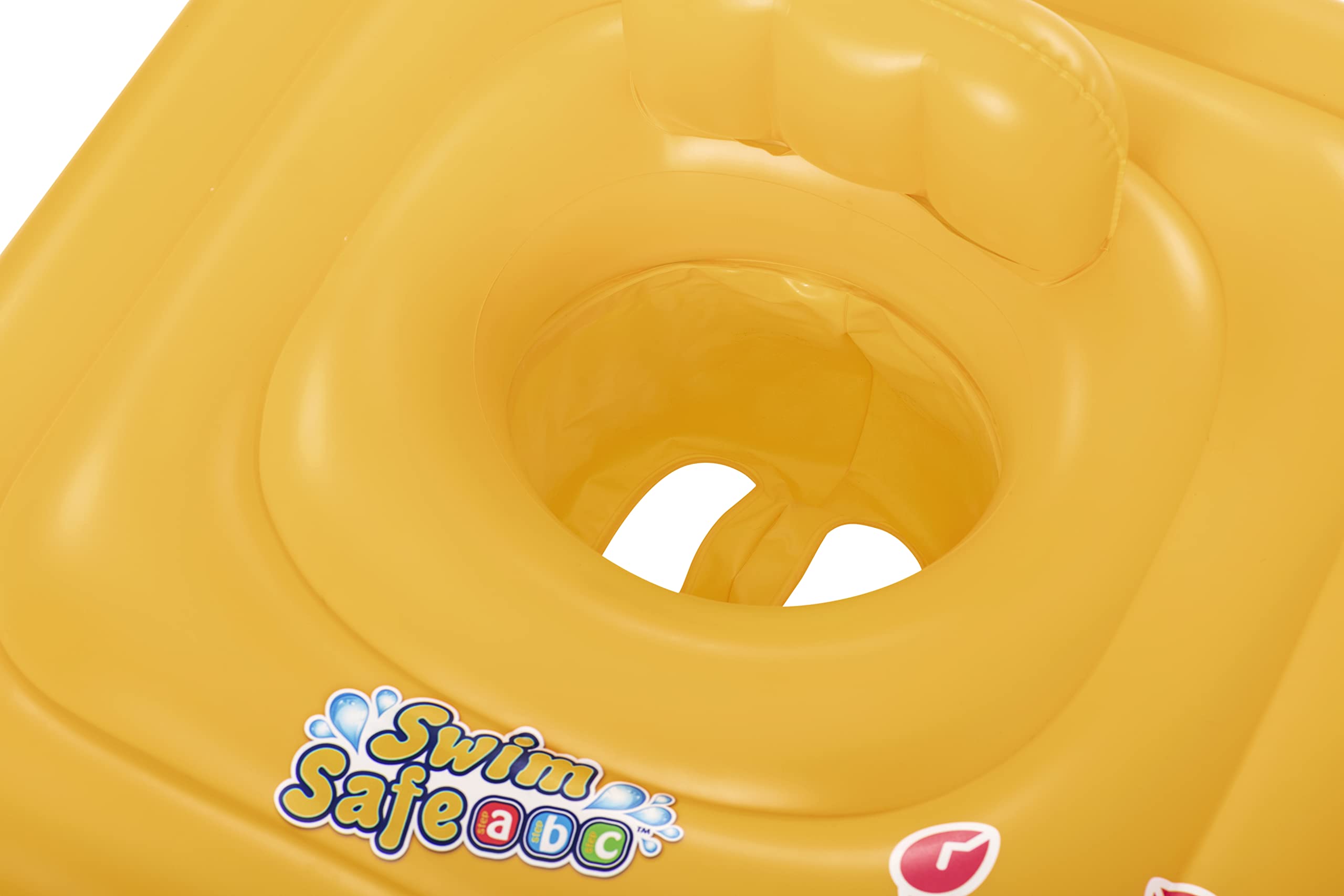 Bestway Swim Safe ABC WonderSplash Square 3-Ring Baby Boat Float - Ages 1-2, Max 15KG, Yellow 7