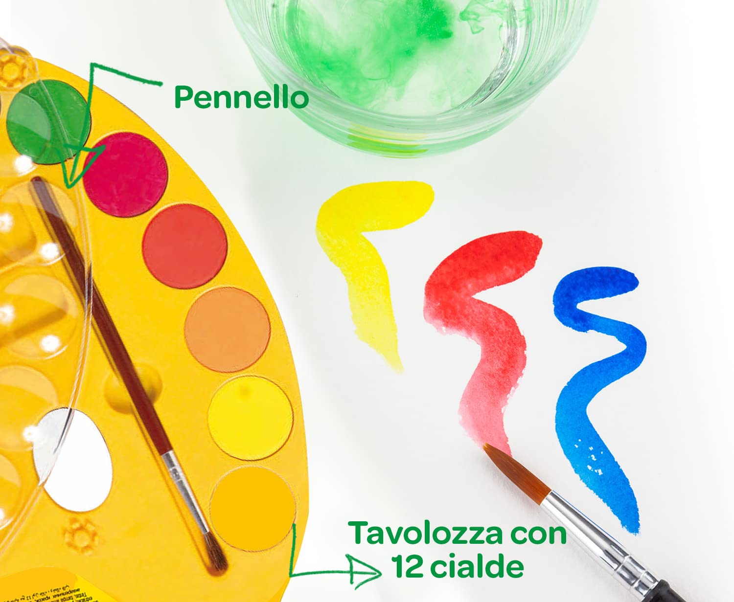 CRAYOLA Watercolour Paint Set - 12 Classic Colours, Washable | Ages 3+