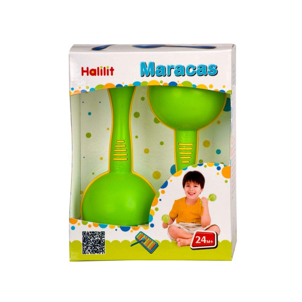 Halilit MPB369 Maracas Pair - Textured Grip Shakers for Toddlers 24 Months+ | BPA-Free Plastic