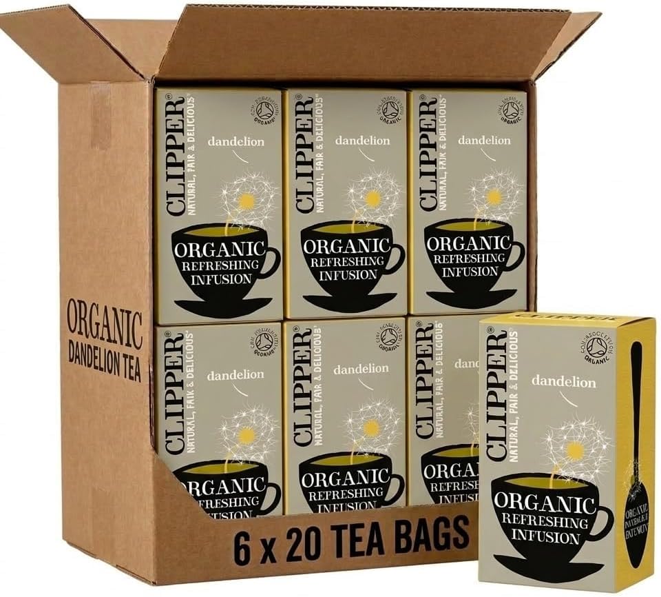 Clipper Natural, Fair & Delicious Organic Dandelion Tea Bags - 120 Count (6x20) | Caffeine-Free Herbal 1
