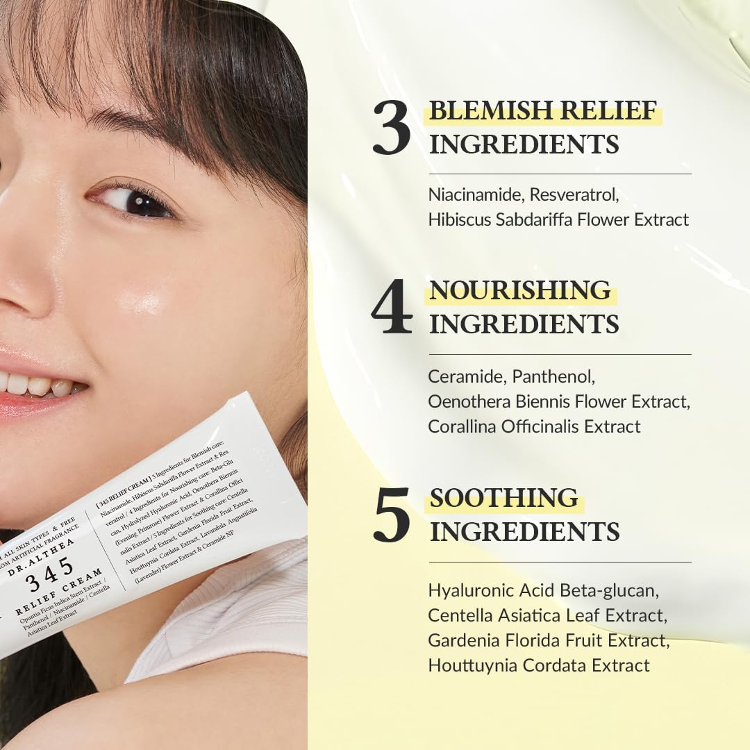 Dr.Althea 345 Relief Cream - Daily Face Moisturizer (80g) 4