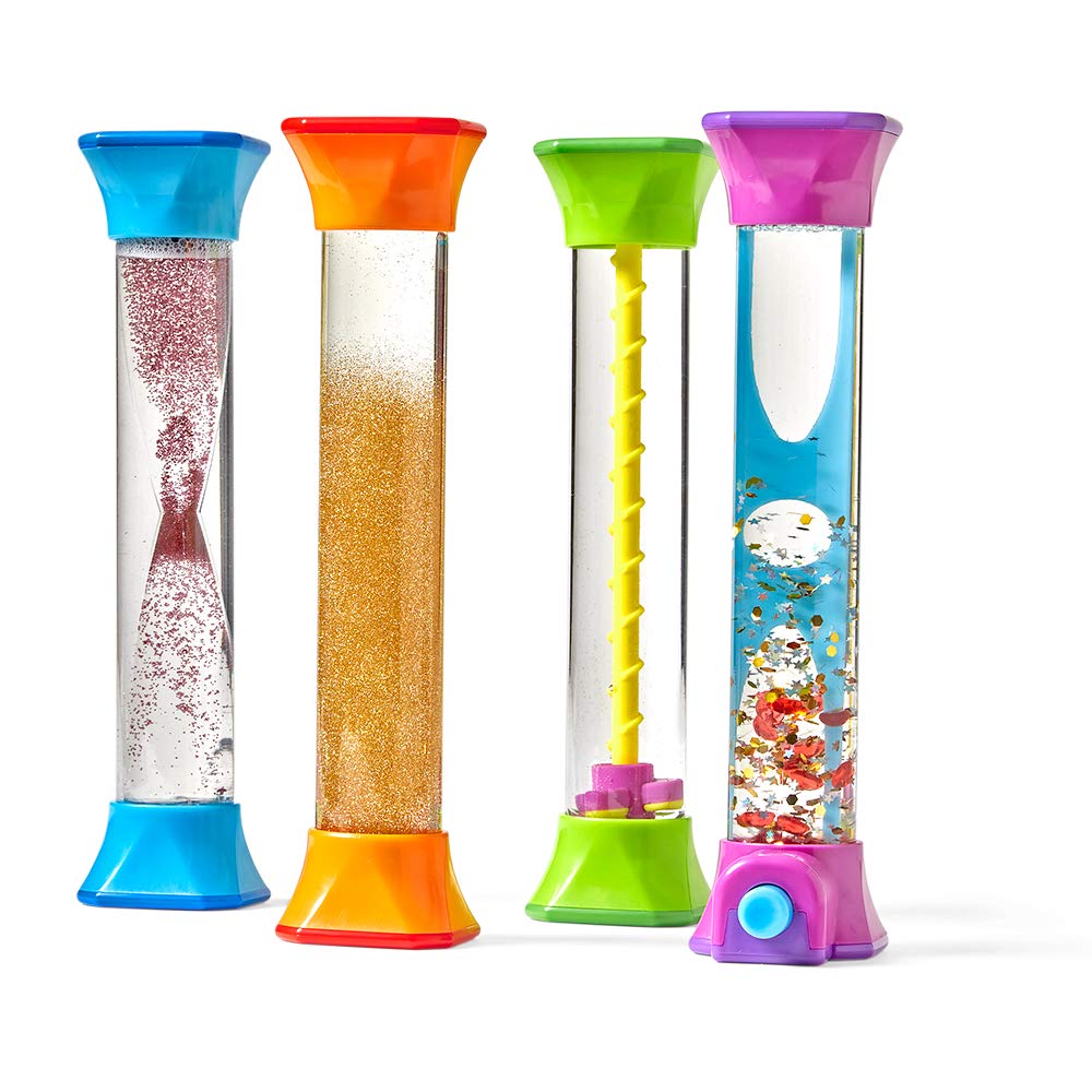 Learning Resources Sensory Fidget Tubes - Set of 4 Calming Play Bottles for Autism, ADHD & Anxiety Relief 1