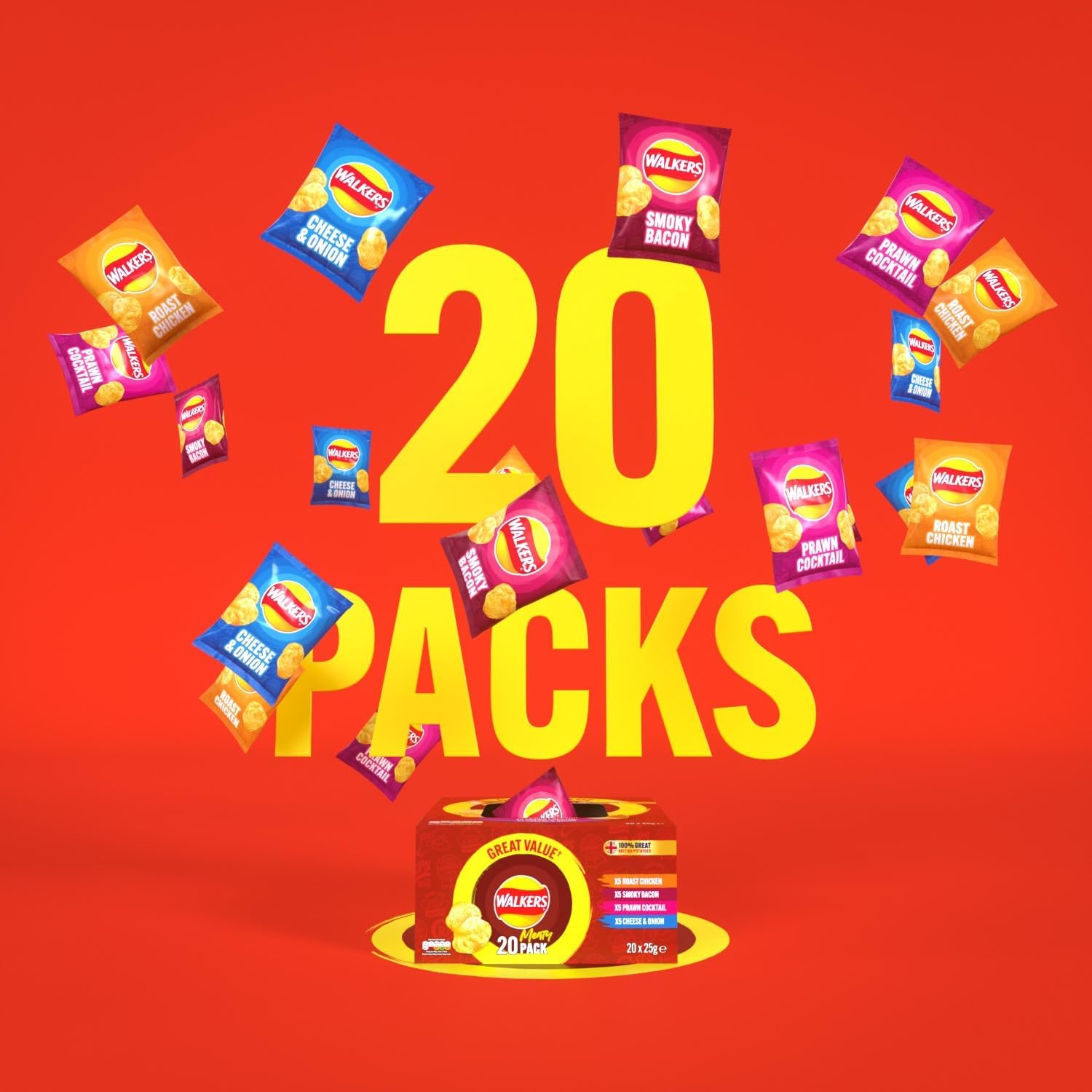 Walkers Meaty Variety Multipack Crisps 20x25g 4