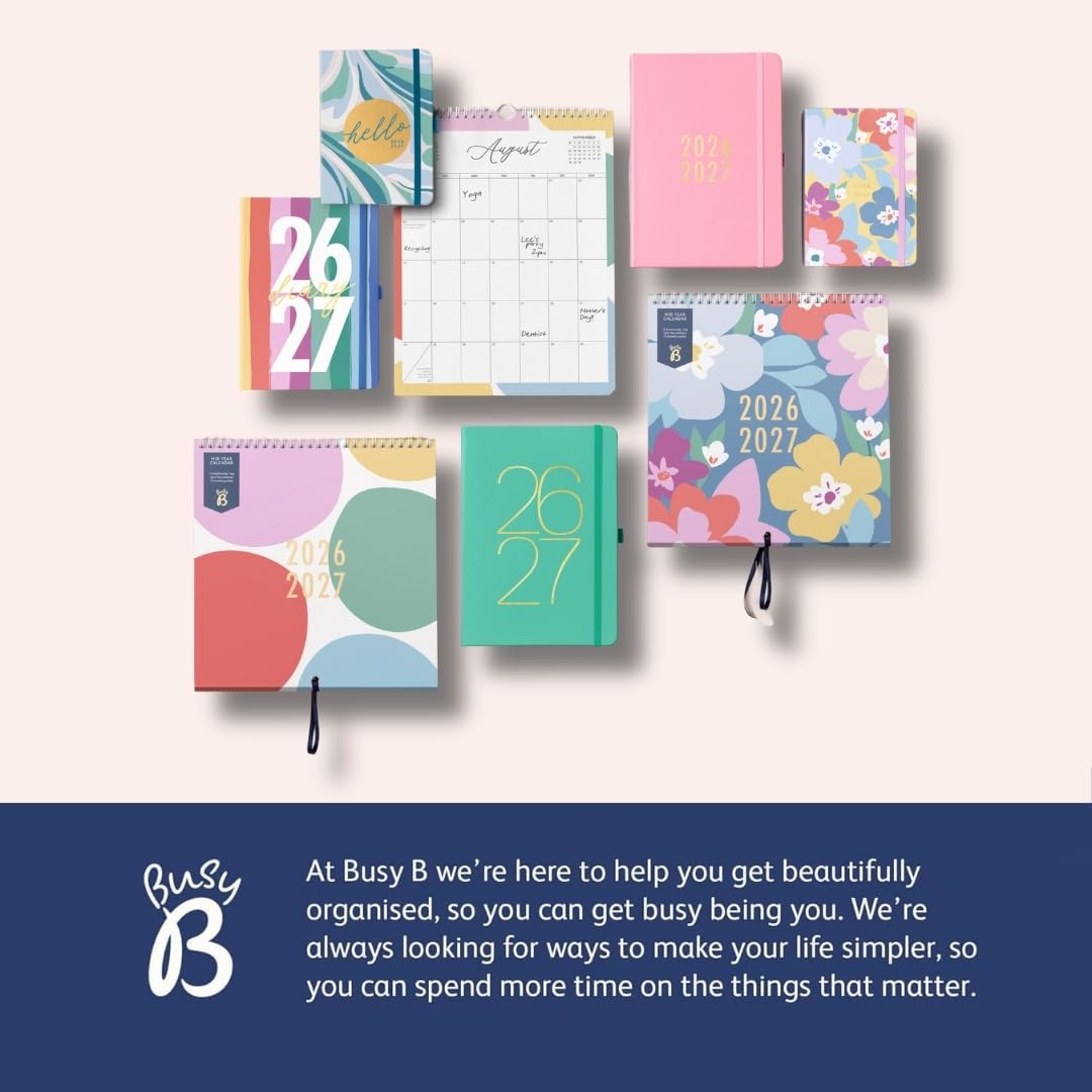 Busy B Family Wall Calendar - Mid-Year Aug '26 - Aug '27 | Floral | Organiser for 5 Members 3