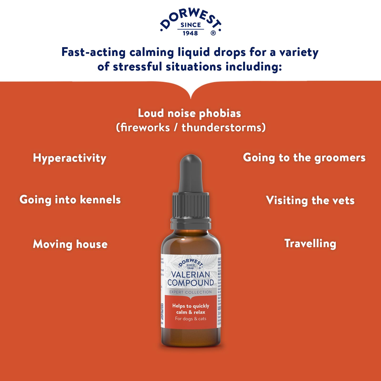 DORWEST HERBS Valerian Compound Calming Liquid Drops for Dogs & Cats | 30ml | Fast Acting, Non-Drowsy 3