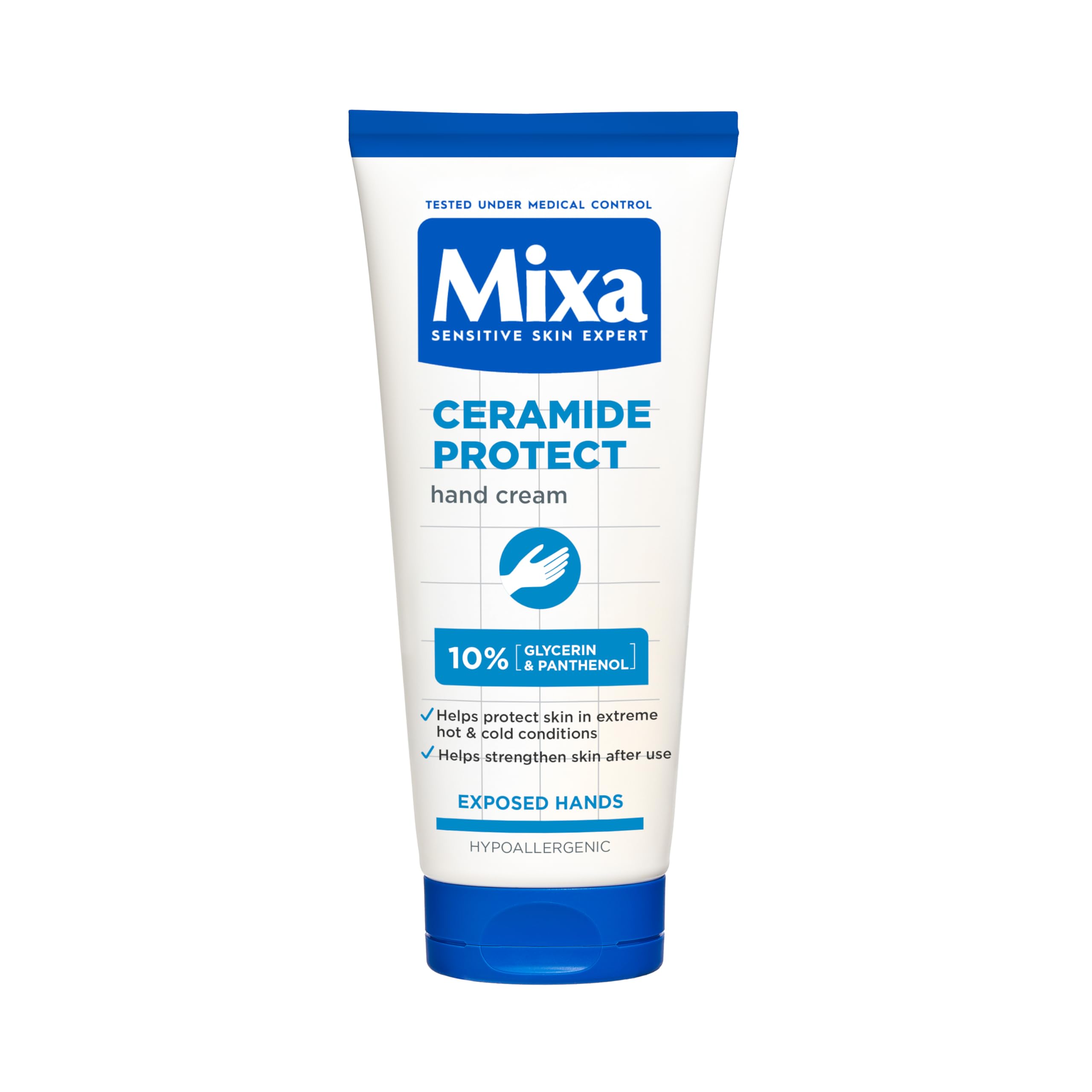 Mixa Ceramide Protect Hand Cream - 10% Glycerin & Ceramides | Strengthens Barrier | 100 ml Tube