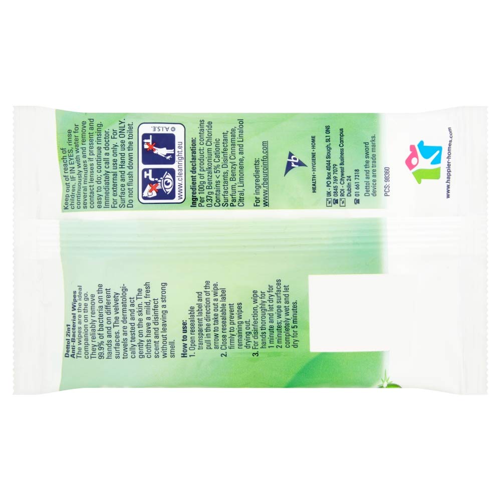 Dettol Antibacterial Hand and Surface Wipes - Kills 99.9% Bacteria | 135 Wipes (9 x 15 Count) 4